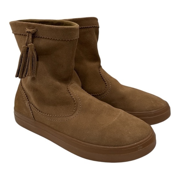 CROCS LODGEPOINT SUEDE PULL ON CROCBAND WINTER HIGH SNOW BOOT~Brown Tan size 10 - Picture 4 of 10
